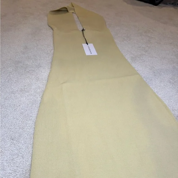NWT WeWoreWhat Viscose Nylon Halter Neck Midi Dress in Tan Size S - Picture 3 of 11